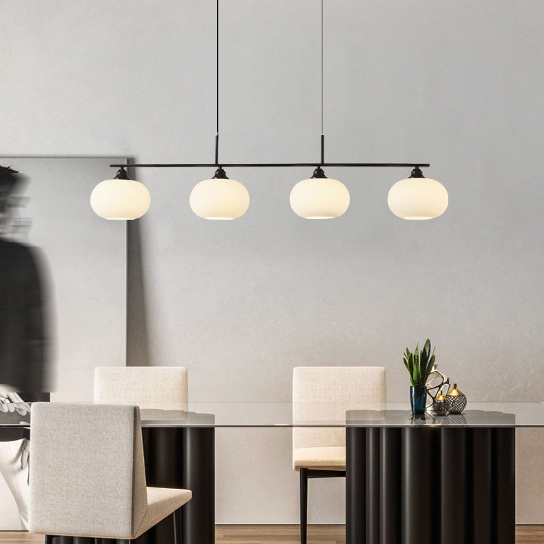 Metal/Glass Kitchen Island Lighting Modern Golden/Black Ceiling Light for Foyer