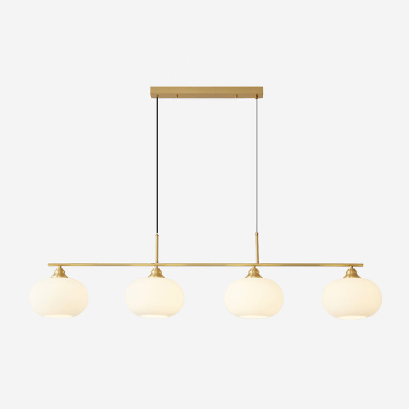 Metal/Glass Kitchen Island Lighting Modern Golden/Black Ceiling Light for Foyer