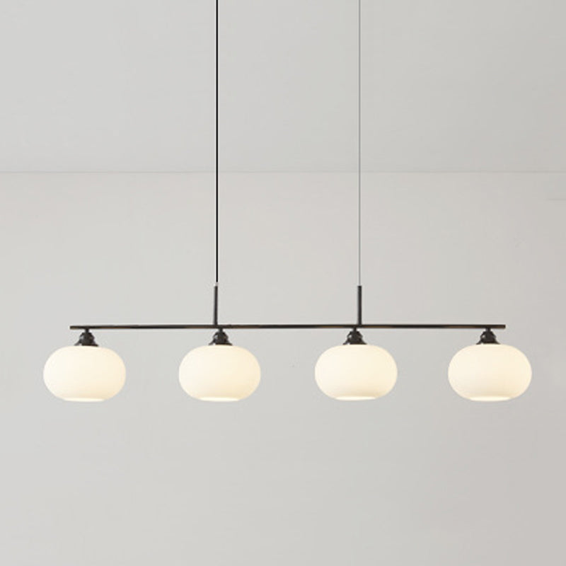 Metal/Glass Kitchen Island Lighting Modern Golden/Black Ceiling Light for Foyer