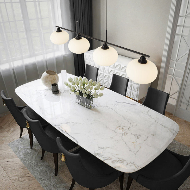 Metal/Glass Kitchen Island Lighting Modern Golden/Black Ceiling Light for Foyer