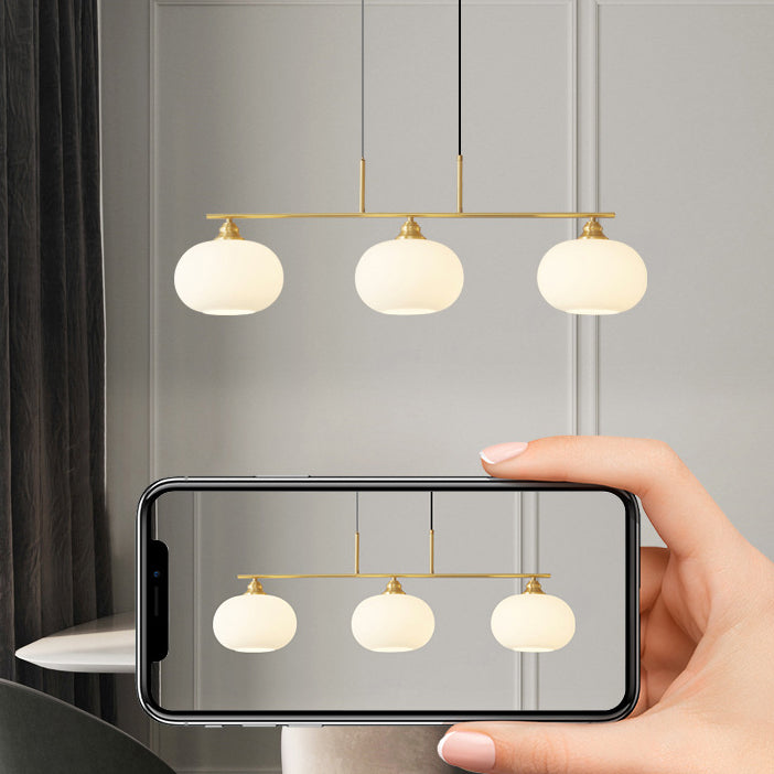 Metal/Glass Kitchen Island Lighting Modern Golden/Black Ceiling Light for Home