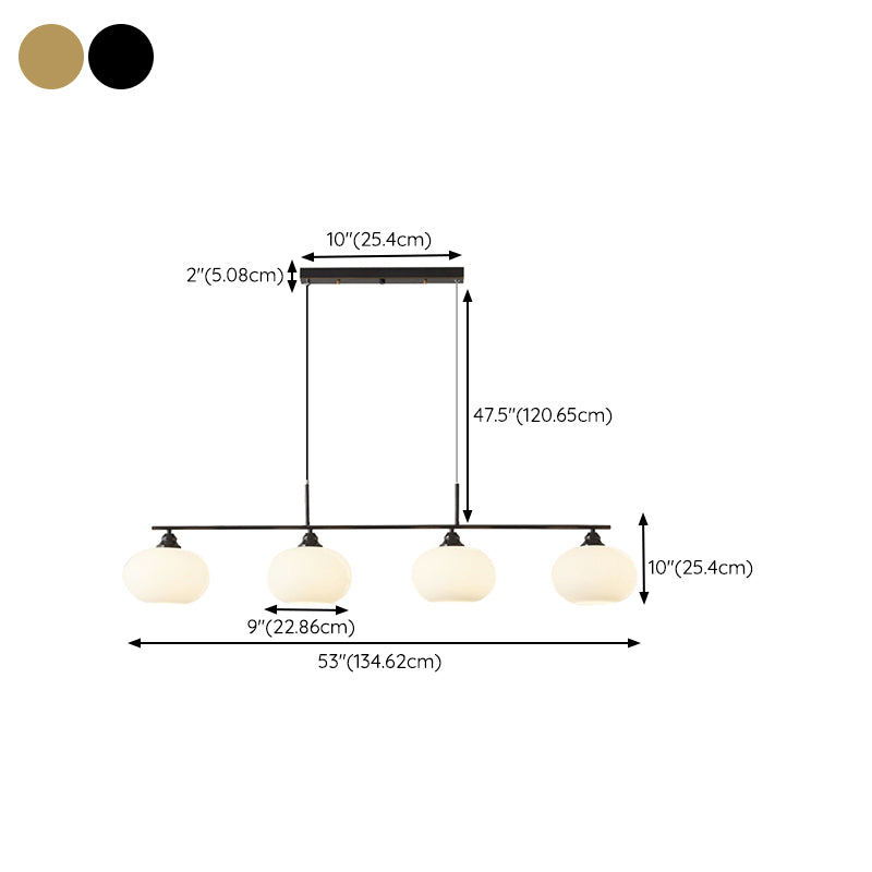 Metal/Glass Kitchen Island Lighting Modern Golden/Black Ceiling Light for Home