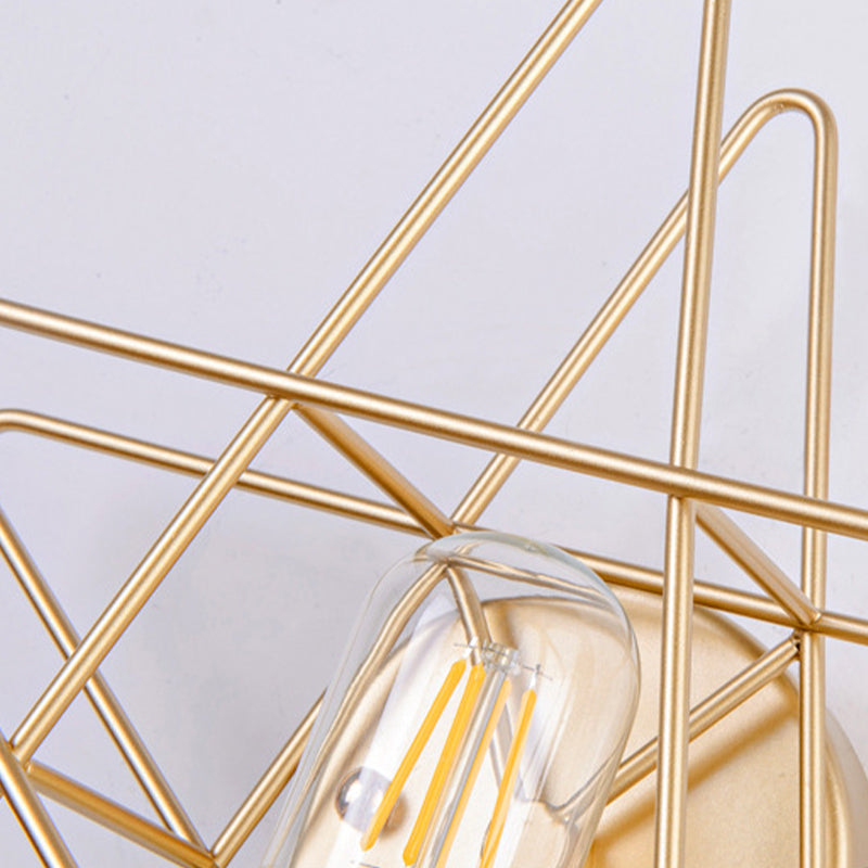 Modernist Wall Sconce Star-Shade Sconce Light with Metal for Bedroom