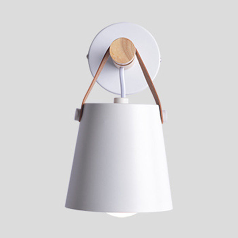 Modernist Wall Sconce Tapered Sconce Light with Metal and Wood for Bedroom