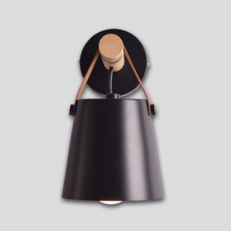 Modernist Wall Sconce Tapered Sconce Light with Metal and Wood for Bedroom