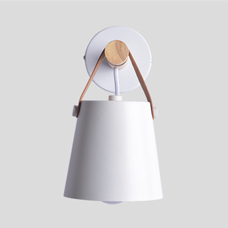 Modernist Wall Sconce Tapered Sconce Light with Metal and Wood for Bedroom