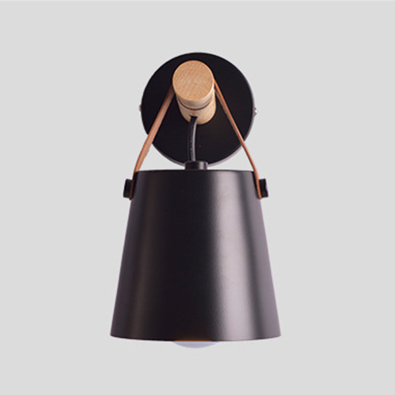 Modernist Wall Sconce Tapered Sconce Light with Metal and Wood for Bedroom