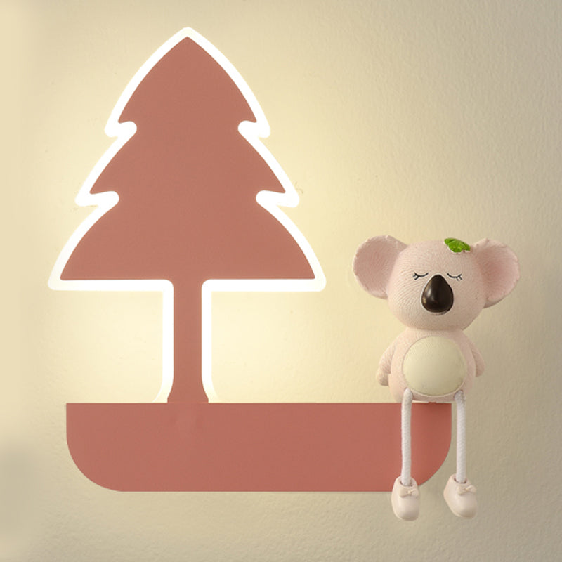 Cartoon Style Wall Light Colorful Metal Wall Lamp for Children's Room (Included Doll)