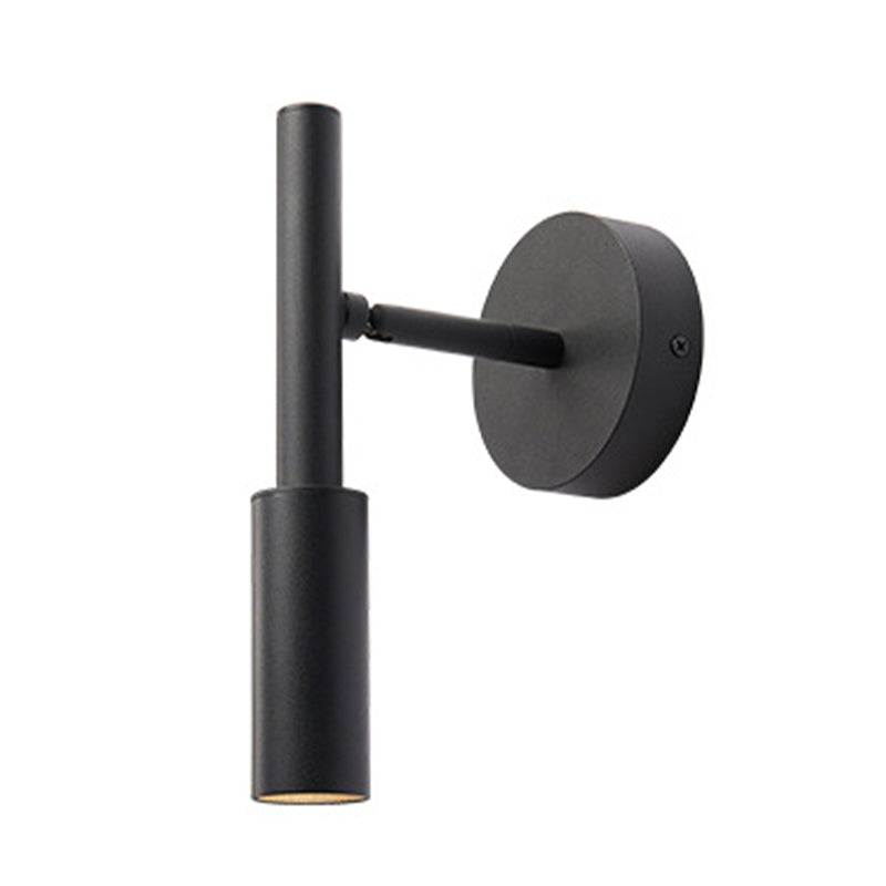 Single Modernism White/Black Wall Mounted Sconce Metallic Wall Light for Bedroom