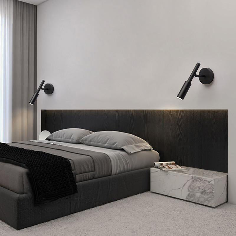 Single Modernism White/Black Wall Mounted Sconce Metallic Wall Light for Bedroom