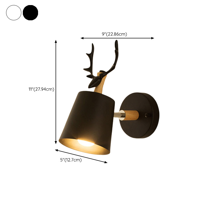 Modern Style Antlers Shape Wall Sconce Metal 1 Light Sconces for Bedroom