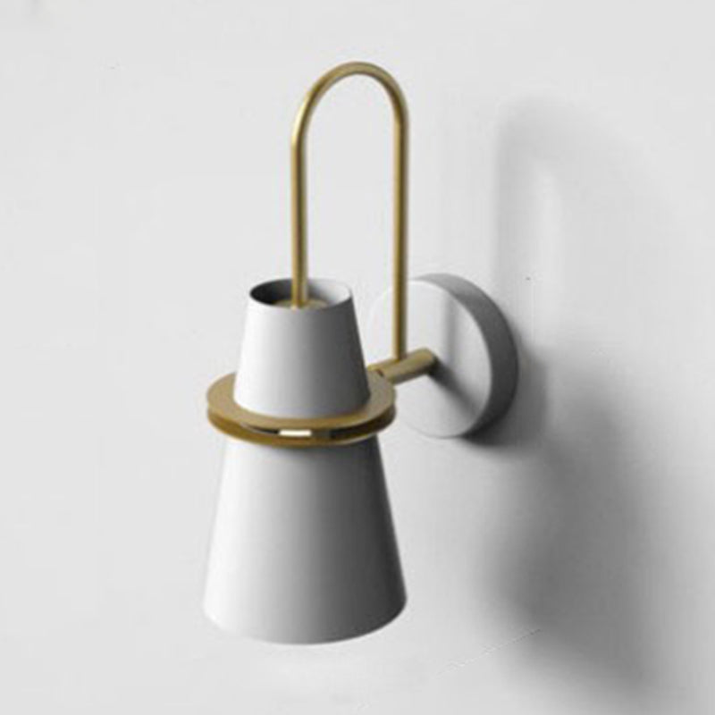 Modern Style Tapered Shape Wall Sconce Metal 1 Light Sconces for Bedroom