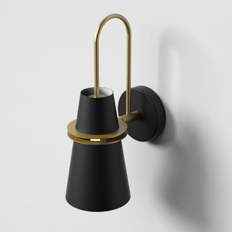 Modern Style Tapered Shape Wall Sconce Metal 1 Light Sconces for Bedroom