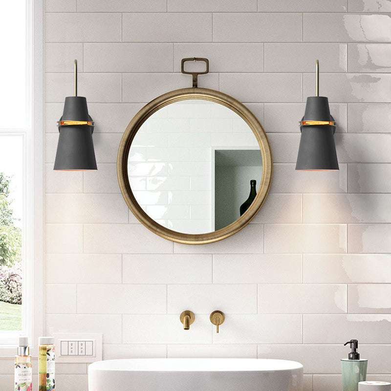 Modern Style Tapered Shape Wall Sconce Metal 1 Light Sconces for Bedroom