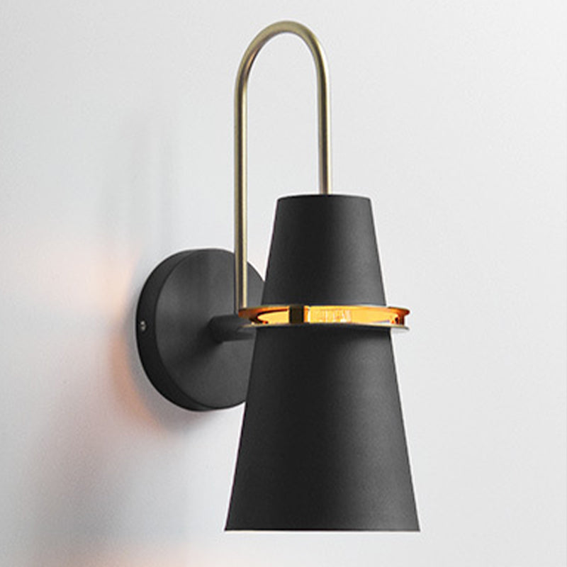 Modern Style Tapered Shape Wall Sconce Metal 1 Light Sconces for Bedroom