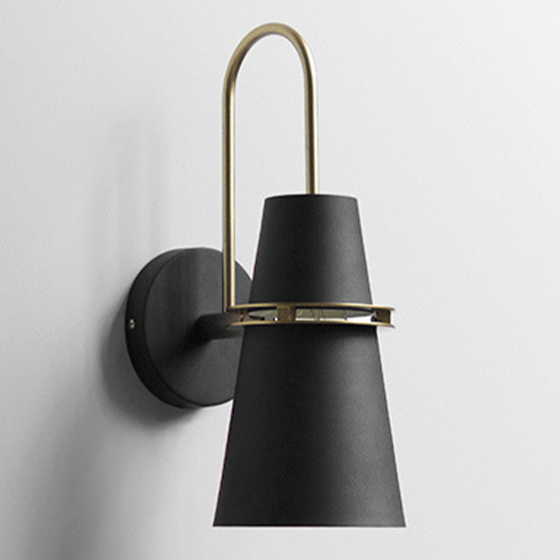 Modern Style Tapered Shape Wall Sconce Metal 1 Light Sconces for Bedroom