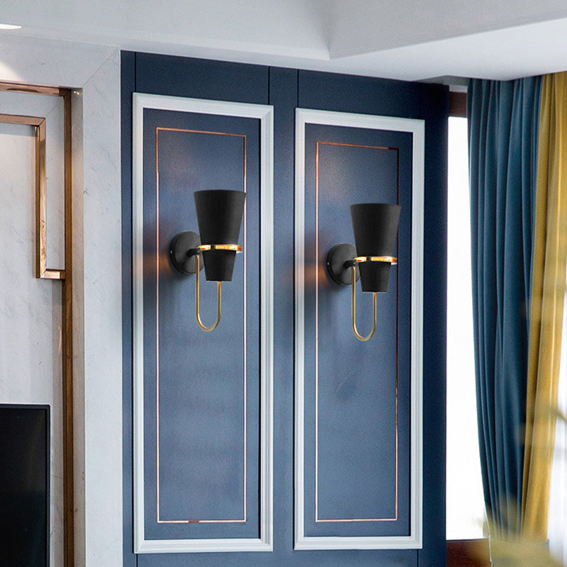 Modern Style Tapered Shape Wall Sconce Metal 1 Light Sconces for Bedroom