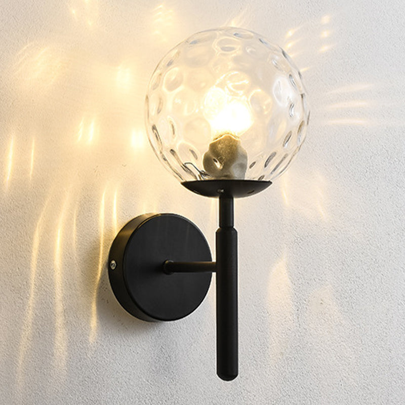 Modernist Wall Sconce Globe Sconce Light with Glass for Bedroom