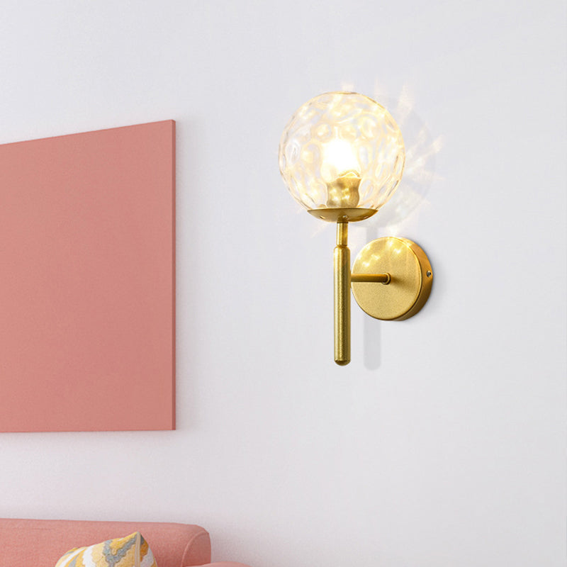 Modernist Wall Sconce Globe Sconce Light with Glass for Bedroom