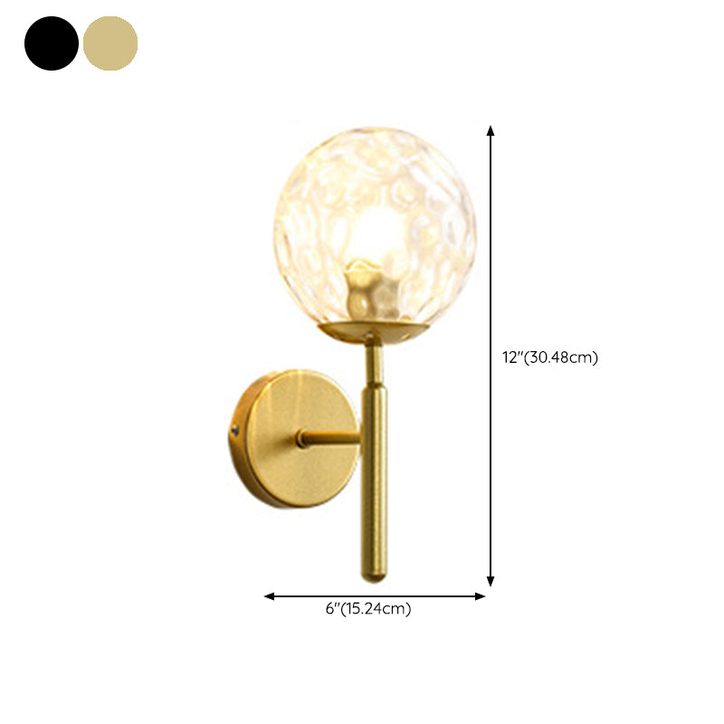 Modernist Wall Sconce Globe Sconce Light with Glass for Bedroom