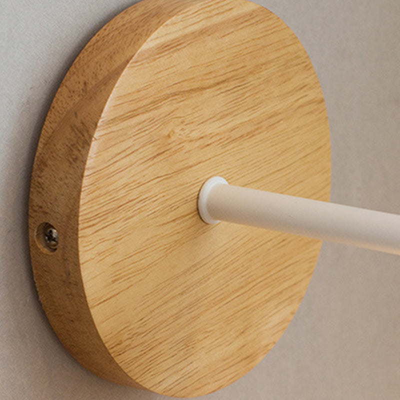Single Modernism Beige Wall Mounted Sconce LED Wall Light with Wood