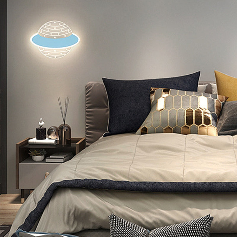 Kids Style 2 - Light LED Wall Light Pink / Blue Iron and Acrylic Wall Mount Fixture