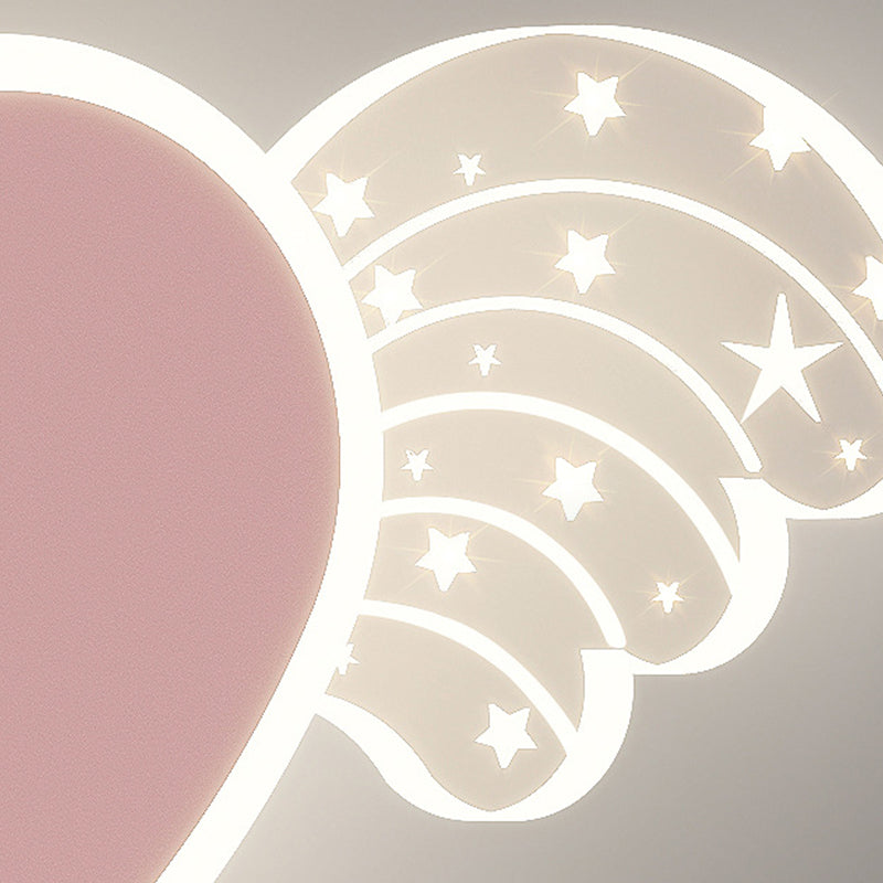 Kids Style 2 - Light LED Wall Light Pink / Blue Iron and Acrylic Wall Mount Fixture