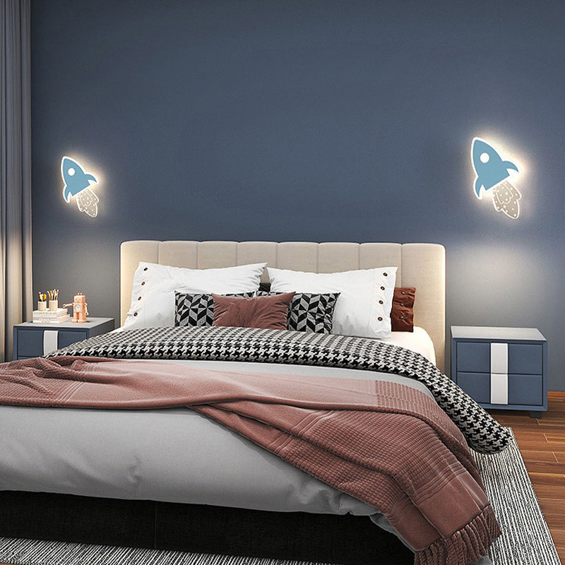 Kids Style 2 - Light LED Wall Light Pink / Blue Iron and Acrylic Wall Mount Fixture
