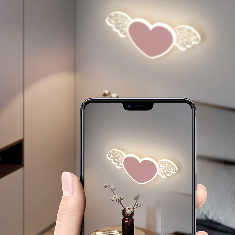 Kids Style 2 - Light LED Wall Light Pink / Blue Iron and Acrylic Wall Mount Fixture