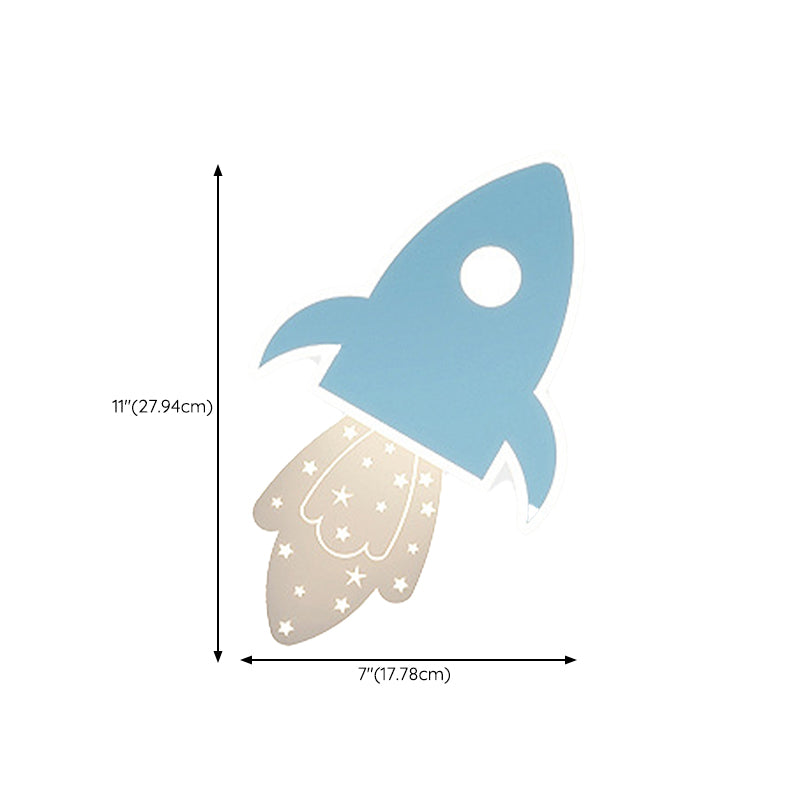 Kids Style 2 - Light LED Wall Light Pink / Blue Iron and Acrylic Wall Mount Fixture