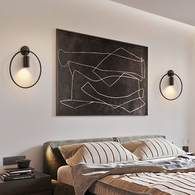 Post-Modern Wall Sconce Pivot Shade Sconce Lamp with Metal for Bedroom