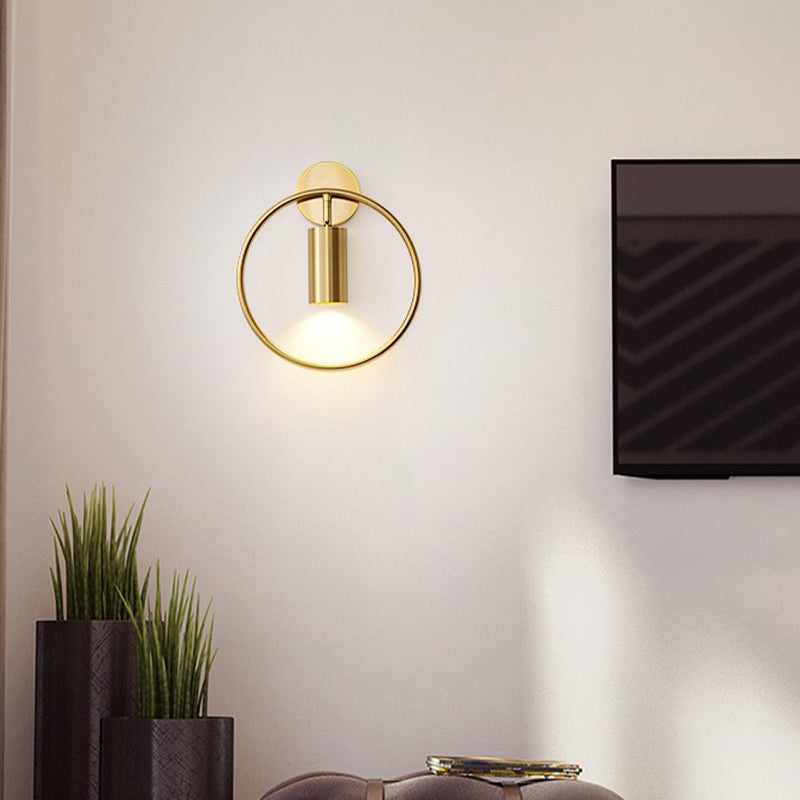 Post-Modern Wall Sconce Pivot Shade Sconce Lamp with Metal for Bedroom