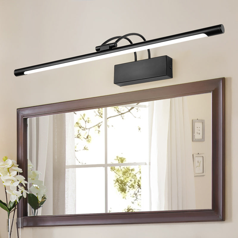 Modern Cylinder LED Bathroom Vanity Lighting Metal Bath Bar in Matte Black