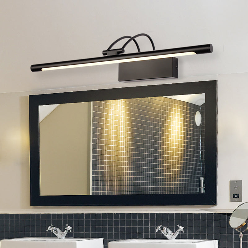 Modern Cylinder LED Bathroom Vanity Lighting Metal Bath Bar in Matte Black
