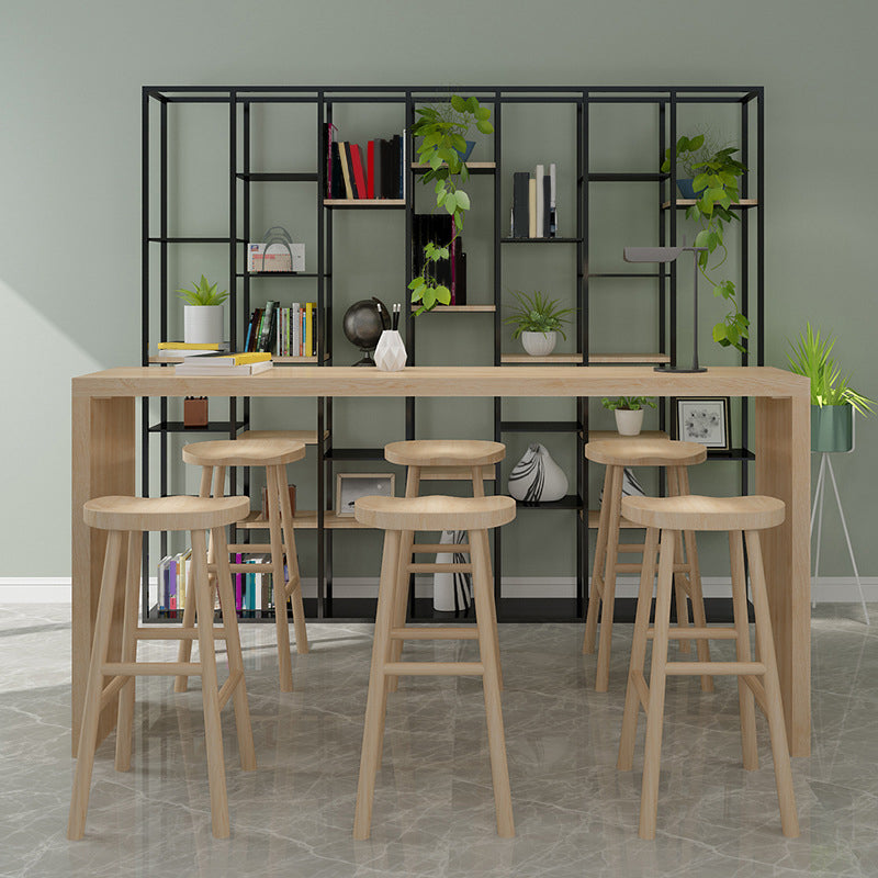 Rectangle Counter Dining Table in Log, Modern Counter Table with 41.3-inch Height