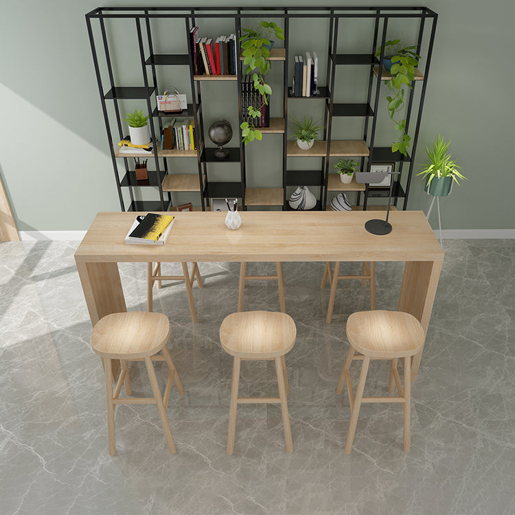 Rectangle Counter Dining Table in Log, Modern Counter Table with 41.3-inch Height