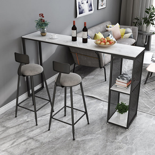Contemporary Bar Table Bar Height Rectangle Pub Table for Breakroom