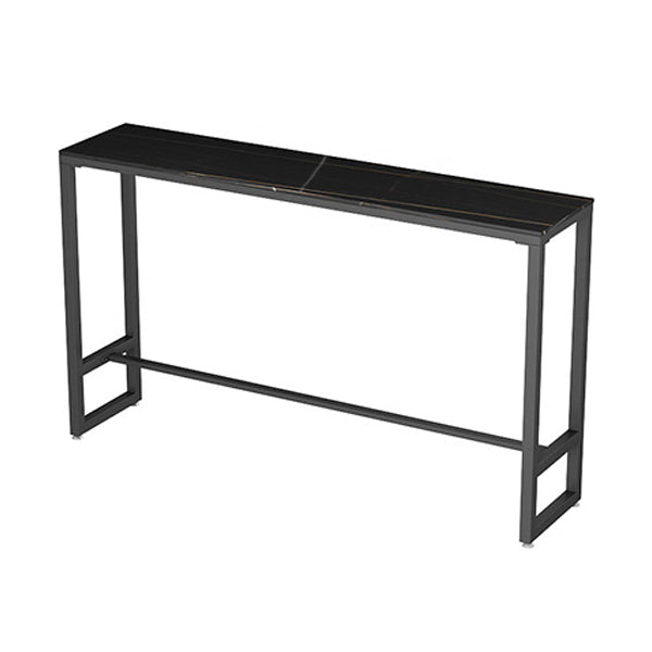 Trestle Base Bar Table Modern Rectangle Sintered Stone Bar Table