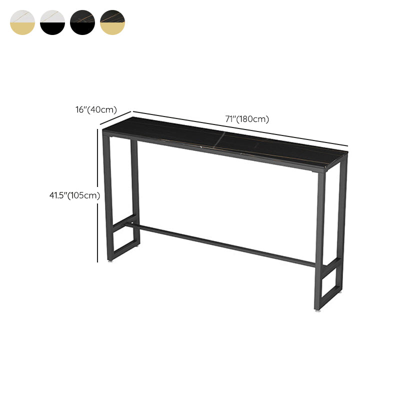Trestle Base Bar Table Modern Rectangle Sintered Stone Bar Table
