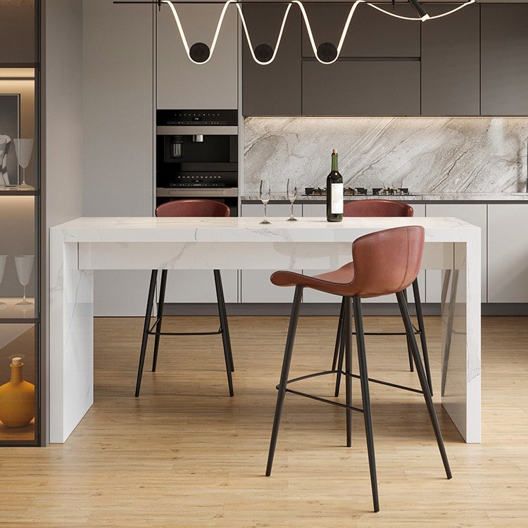 Slate Rectangular Table, Modern Minimalist Home White Bar Table