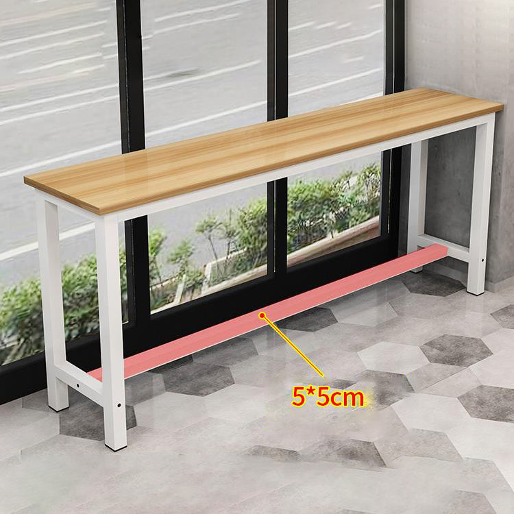 Metal and Wood Rectangular Table, Modern Style Home Living Room Kitchen Bar Table