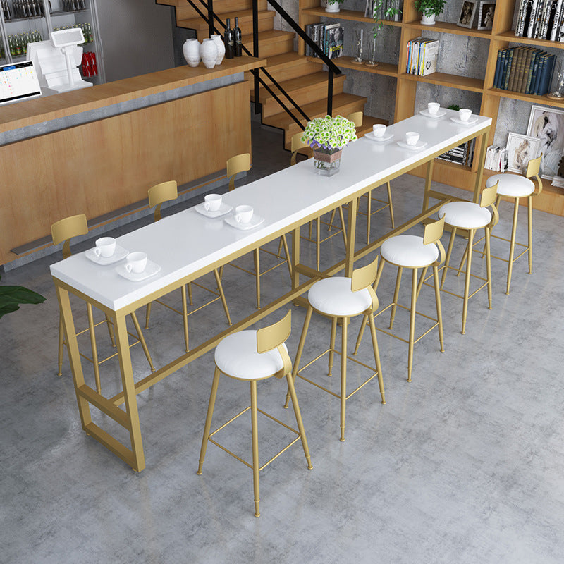 Rectangle White Solid Wood Table Trestle Base Dining Table for Kitchen Living Room