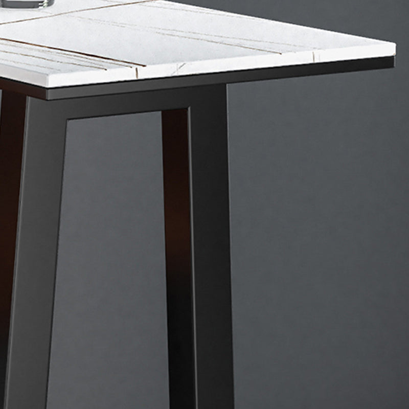 Black and Metal Base Table Rectangle Industrial Sintered Stone Bar Table