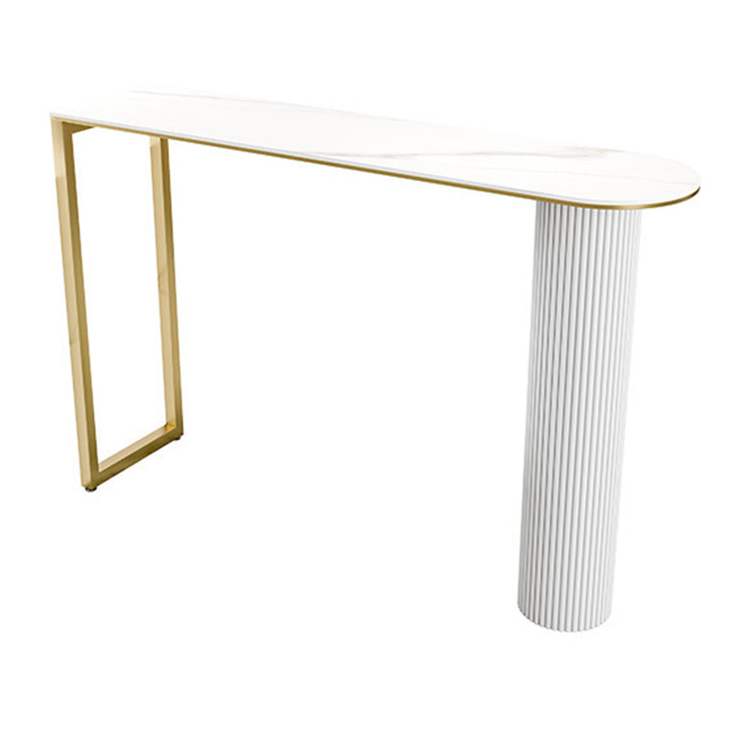 Modern Sintered Stone Bar Table Metal Base Dining Table for Kitchen Living Room