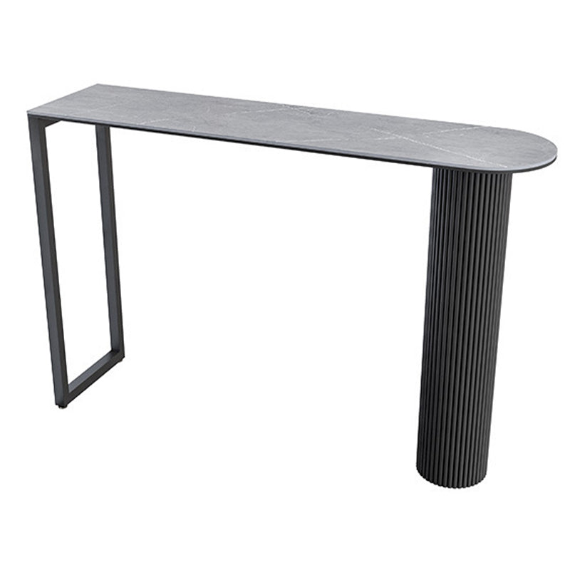 Modern Sintered Stone Bar Table Metal Base Dining Table for Kitchen Living Room