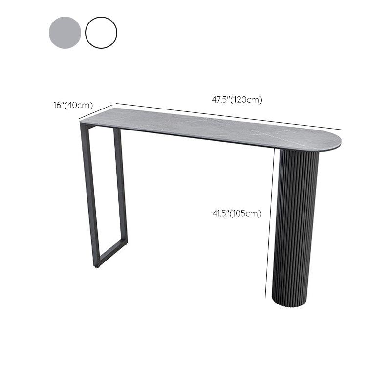 Modern Sintered Stone Bar Table Metal Base Dining Table for Kitchen Living Room