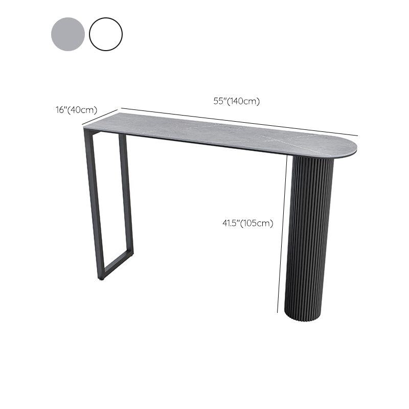 Modern Sintered Stone Bar Table Metal Base Dining Table for Kitchen Living Room