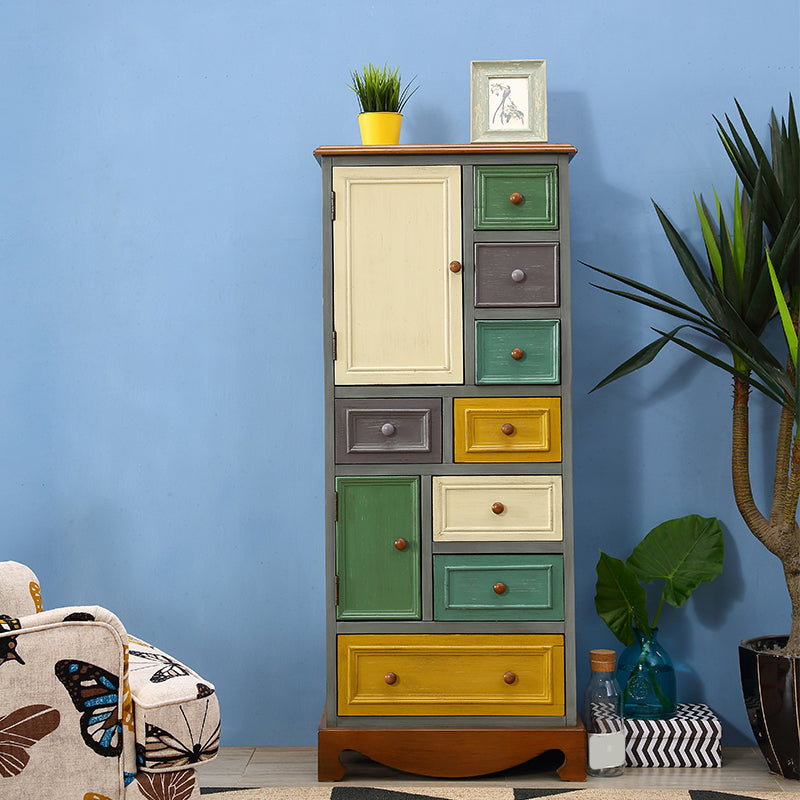 Nautical Bedroom Wooden Storage Chest Vertical Chest with Drawers