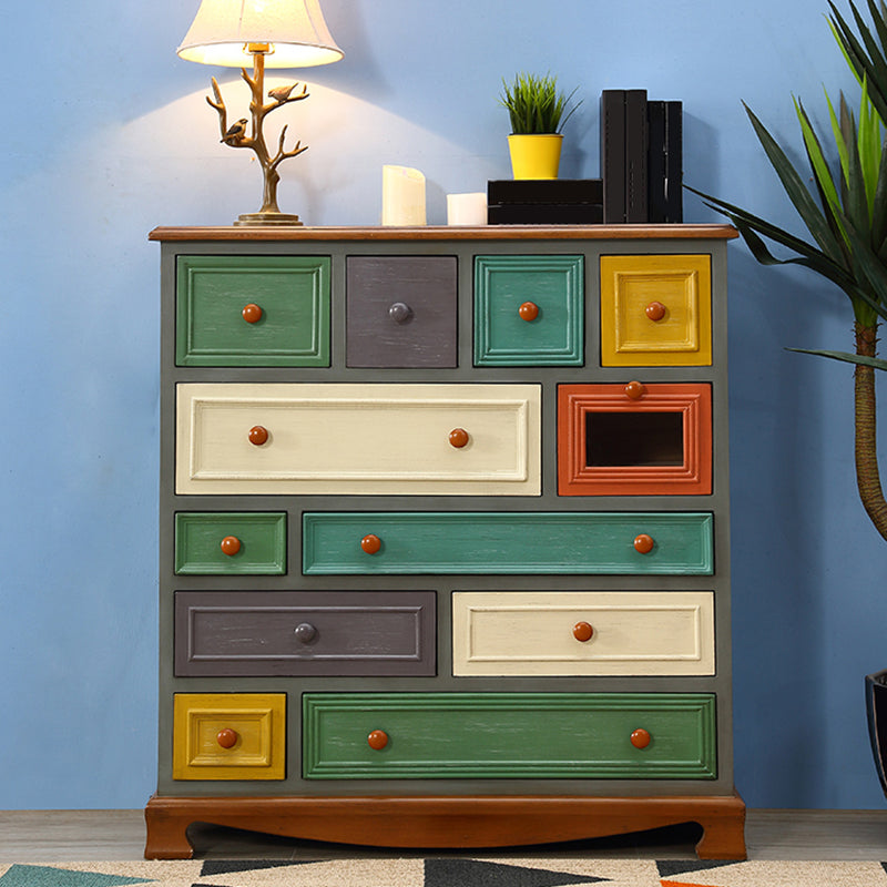 Nautical Bedroom Wooden Storage Chest Vertical Chest with Drawers