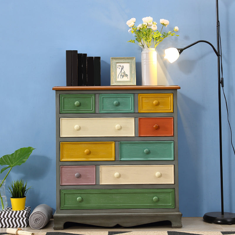 Nautical Bedroom Wooden Storage Chest Vertical Chest with Drawers